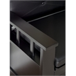 Linon Carlton Storage Bench Faux Leather Padded Back & Seat in Black Wood