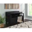 Linon Carlton Storage Bench Faux Leather Padded Back & Seat in Black Wood
