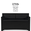 Linon Carlton Storage Bench Faux Leather Padded Back & Seat in Black Wood