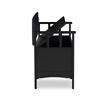 Linon Carlton Storage Bench Faux Leather Padded Back & Seat in Black Wood