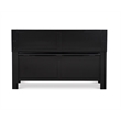 Linon Carlton Storage Bench Faux Leather Padded Back & Seat in Black Wood