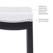 Linon Claridge Backless Bar Stool White Faux Leather Wood Frame in Black Finish