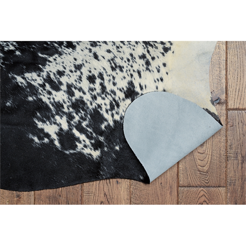Linon Natural Cowhide Dark Brindle Full Skin in Dark Brown