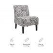 Linon Coco Damask Upholstered Tufted Accent Chair in Gray Patterned Fabric