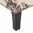 Linon Stephanie Botanical Wood Upholstered Storage Ottoman in Beige