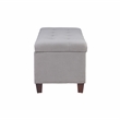 Linon Carmen Upholstered Tufted Shoe Storage Ottoman in Gray Microfiber