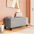 Linon Carmen Upholstered Tufted Shoe Storage Ottoman in Gray Microfiber
