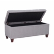 Linon Carmen Upholstered Tufted Shoe Storage Ottoman in Gray Microfiber