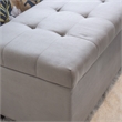 Linon Carmen Upholstered Tufted Shoe Storage Ottoman in Gray Microfiber