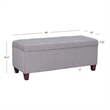 Linon Carmen Upholstered Tufted Shoe Storage Ottoman in Gray Microfiber