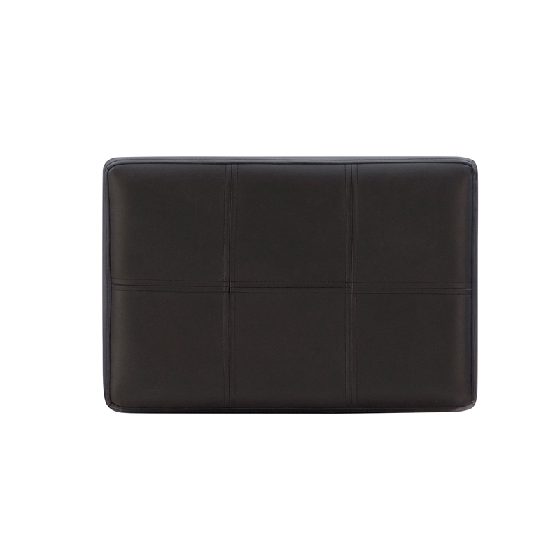 Linon Claridge Backless Counter Stool Nailhead Trim Faux Leather in Black Wood