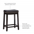 Linon Claridge Backless Counter Stool Nailhead Trim Faux Leather in Black Wood
