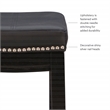 Linon Claridge Backless Counter Stool Nailhead Trim Faux Leather in Black Wood
