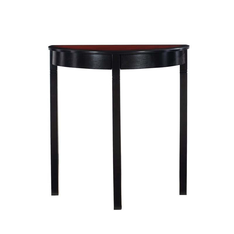 Linon Camden Wood Demi Lune Console Table in Black