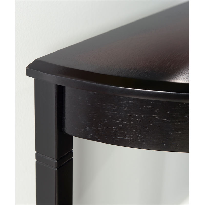 Linon Camden Wood Demi Lune Console Table in Black