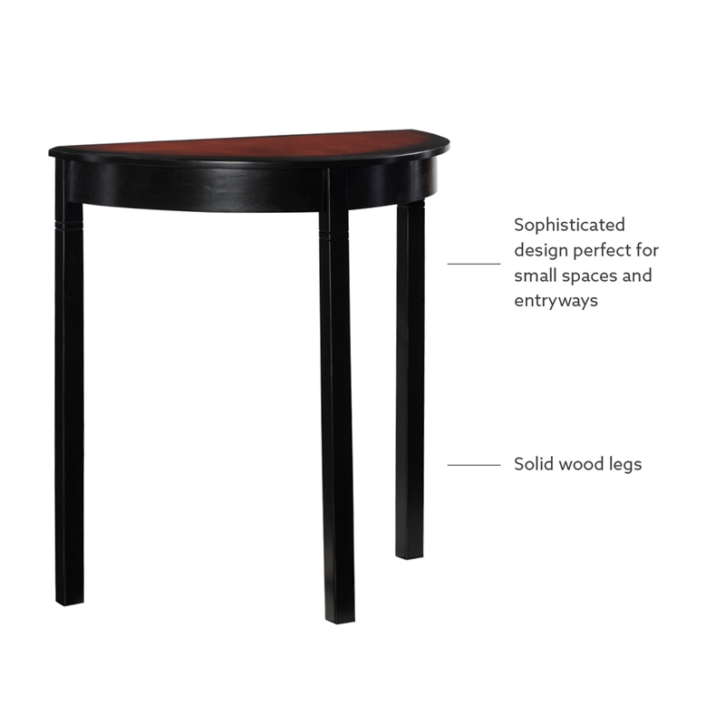 Linon Camden Wood Demi Lune Console Table in Black