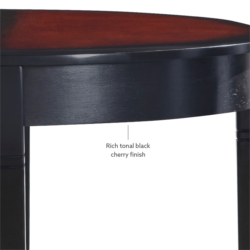 Linon Camden Wood Demi Lune Console Table in Black