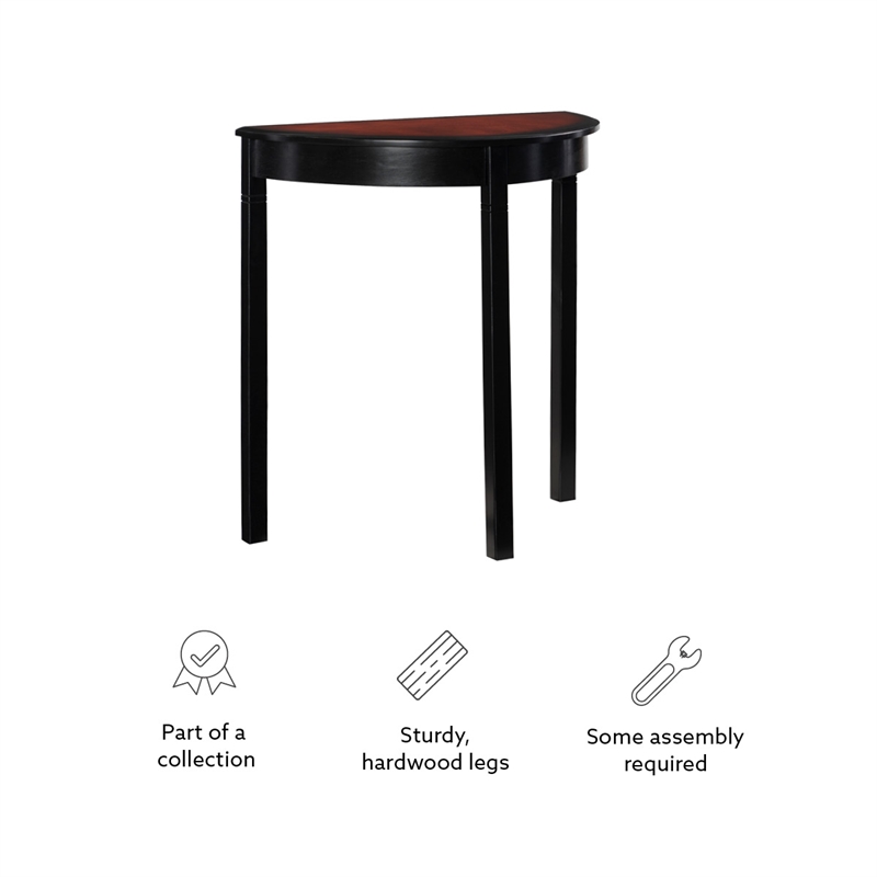 Linon Camden Wood Demi Lune Console Table in Black