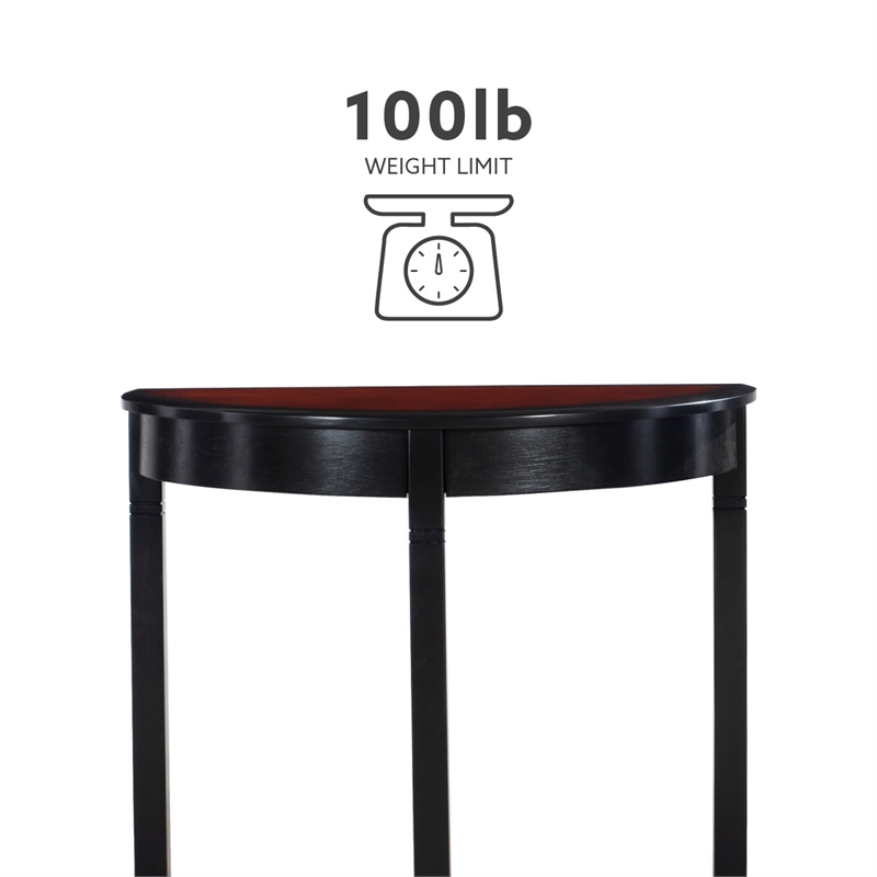 Linon Camden Wood Demi Lune Console Table in Black