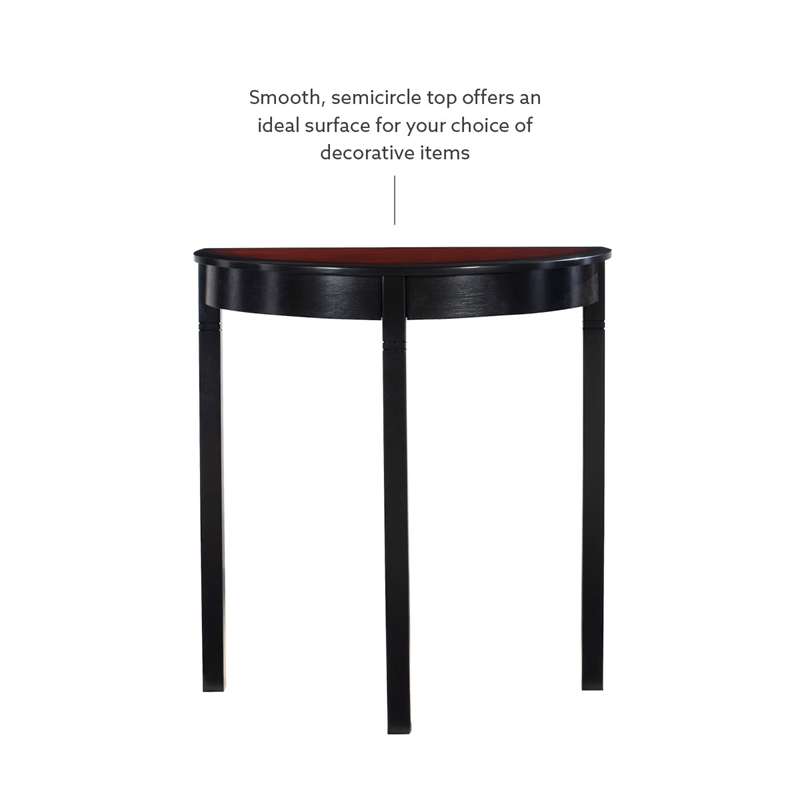 Linon Camden Wood Demi Lune Console Table in Black