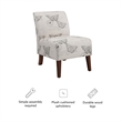 Linon Lily Upholstered Accent Chair Wood Legs in Gray Butterfly Printed Fabric