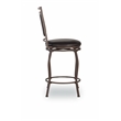 Linon Townsend Metal Adjustable Height Stools Set of 3 in Dk Brown Faux Leather