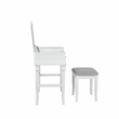 Linon Angela Wood Vanity & Padded Beige Stool 2 Drawers Flip Up Mirror in White