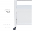 Linon Mitchell Wood Granite Top Rolling Kitchen Cart Ample Storage in White