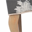 Linon Lauretta Upholstered Floral Embroidered Arm Chair with Pillow in Gray