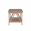 Linon Titian Pine Wood Coffee Table with Bottom Shelf in Driftwood Finish