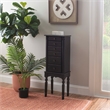 Linon Esther Distressed Wood Jewelry Armoire in Ebony Black