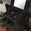 Linon Esther Distressed Wood Jewelry Armoire in Ebony Black