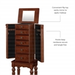 Linon Esther Wood Jewelry Armoire in Deep Cherry