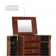 Linon Esther Wood Jewelry Armoire in Deep Cherry