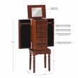 Linon Esther Wood Jewelry Armoire in Deep Cherry