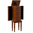 Linon Esther Wood Jewelry Armoire in Deep Cherry