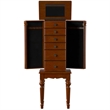 Linon Esther Wood Jewelry Armoire in Deep Cherry