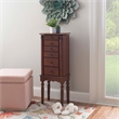 Linon Esther Wood Jewelry Armoire in Deep Cherry