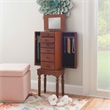 Linon Esther Wood Jewelry Armoire in Deep Cherry