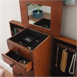 Linon Esther Wood Jewelry Armoire in Deep Cherry