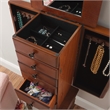 Linon Esther Wood Jewelry Armoire in Deep Cherry