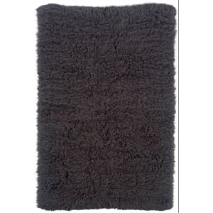 Linon New Flokati Hand Woven Wool 2'4&quotx4'3&quot Rug in Gray