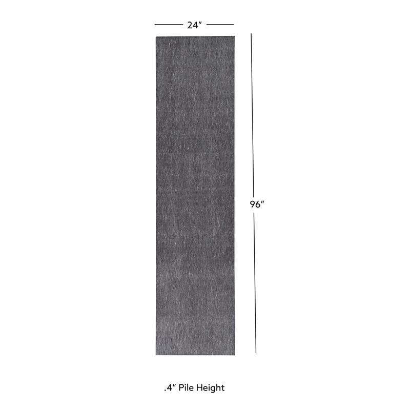 Linon Underlay Premier Plush Felt 2'x8' Rug Pad in Gray