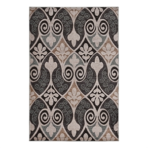 Linon Milan Bilson Machine Made Polypropylene 8'x10'4&quot Rug in Black
