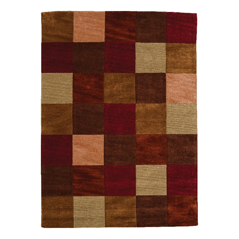 Linon Trio Barnet Hand Tufted Polyester 5'x7' Rug in Beige