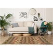 Linon Trio Mouzi Hand Tufted Polyester 5'x7' Rug in Sand Brown