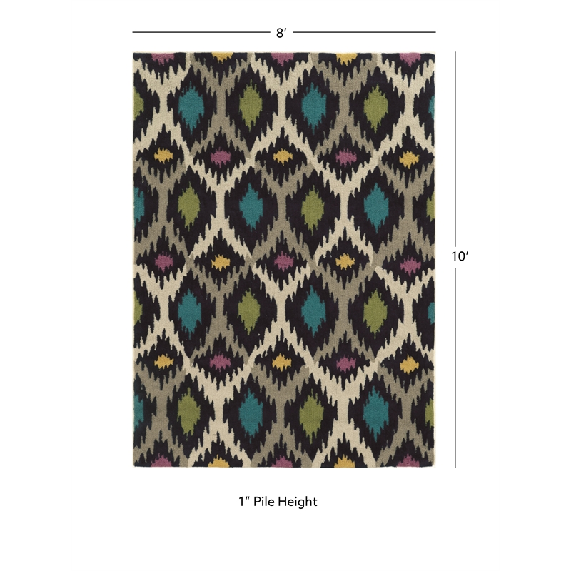 Linon Trio Paxton Hand Tufted Polyester 8'x10' Rug in Gray