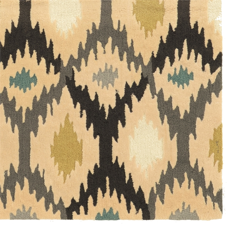 Linon Trio Paxton Hand Tufted Polyester 5'x7' Rug in Gray