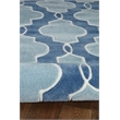 Linon Trio Tile Hand Tufted Polyester 8'x10' Rug in Blue