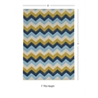 Linon Trio Zag Hand Tufted Polyester 5'x7' Rug in Blue